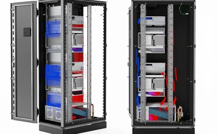 Electronics Cabinet with MTCA, Rack cooling distribution