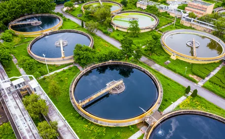 Sewage treatment plant - aerial view