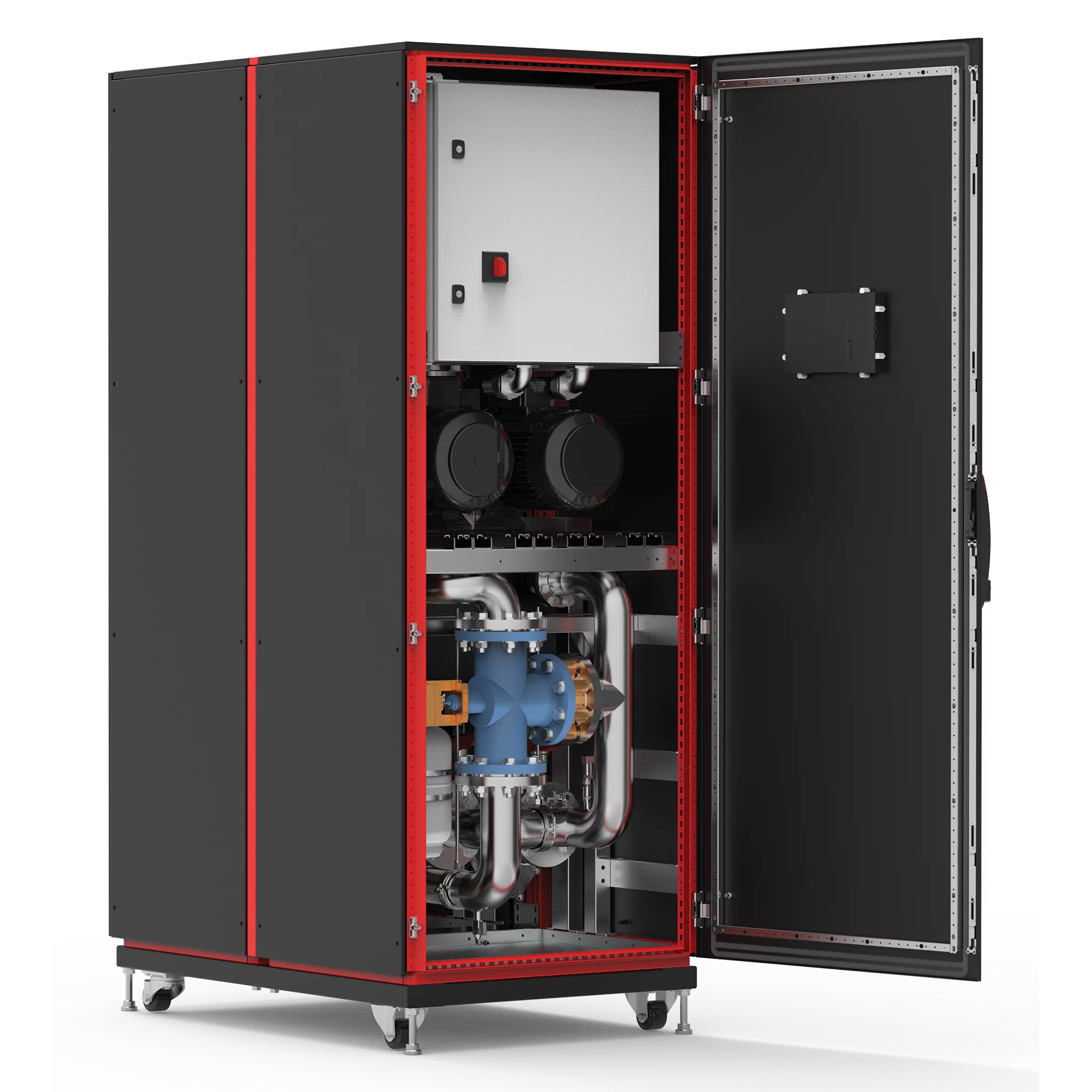 Coolant Distribution Unit, CDU, direct to chip cooling, in row cooling, data center cooling