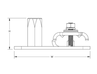 Air terminal base, Stamped adjustable, Metric Thread - LPA302M16A