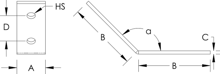 IL44809.png C-Channel 2-2 Slot Open Corner Angle Bracket