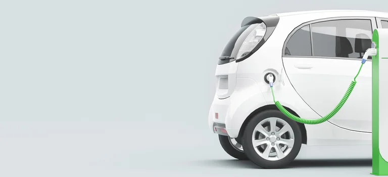 Power supply for electric car charging. Electric car charging station. 3d rendering