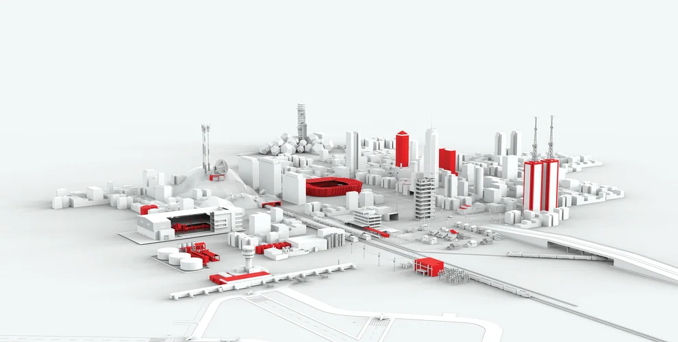 Virtual world image for all of nvent. City image