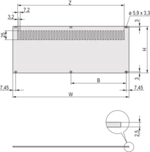 rear panel perforated unshielded