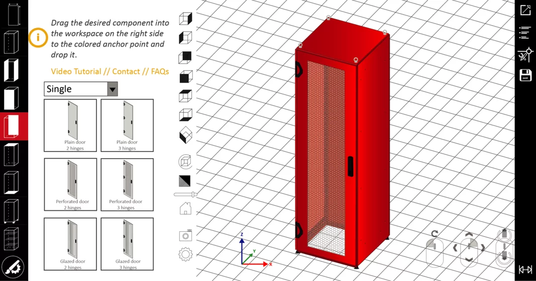 Rack Configurator, Electronics Cabinet, server cabinet configurator