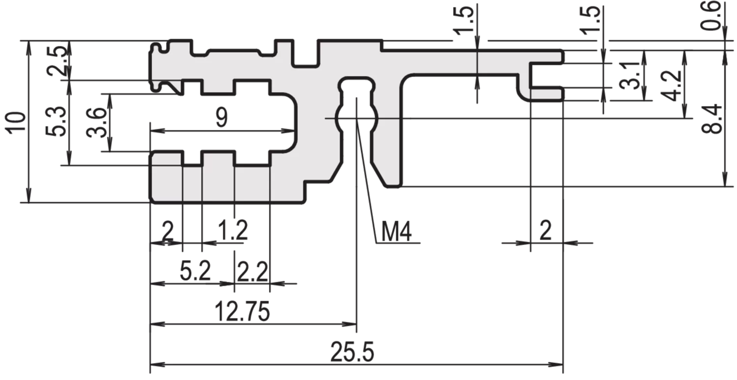 horizontal rail