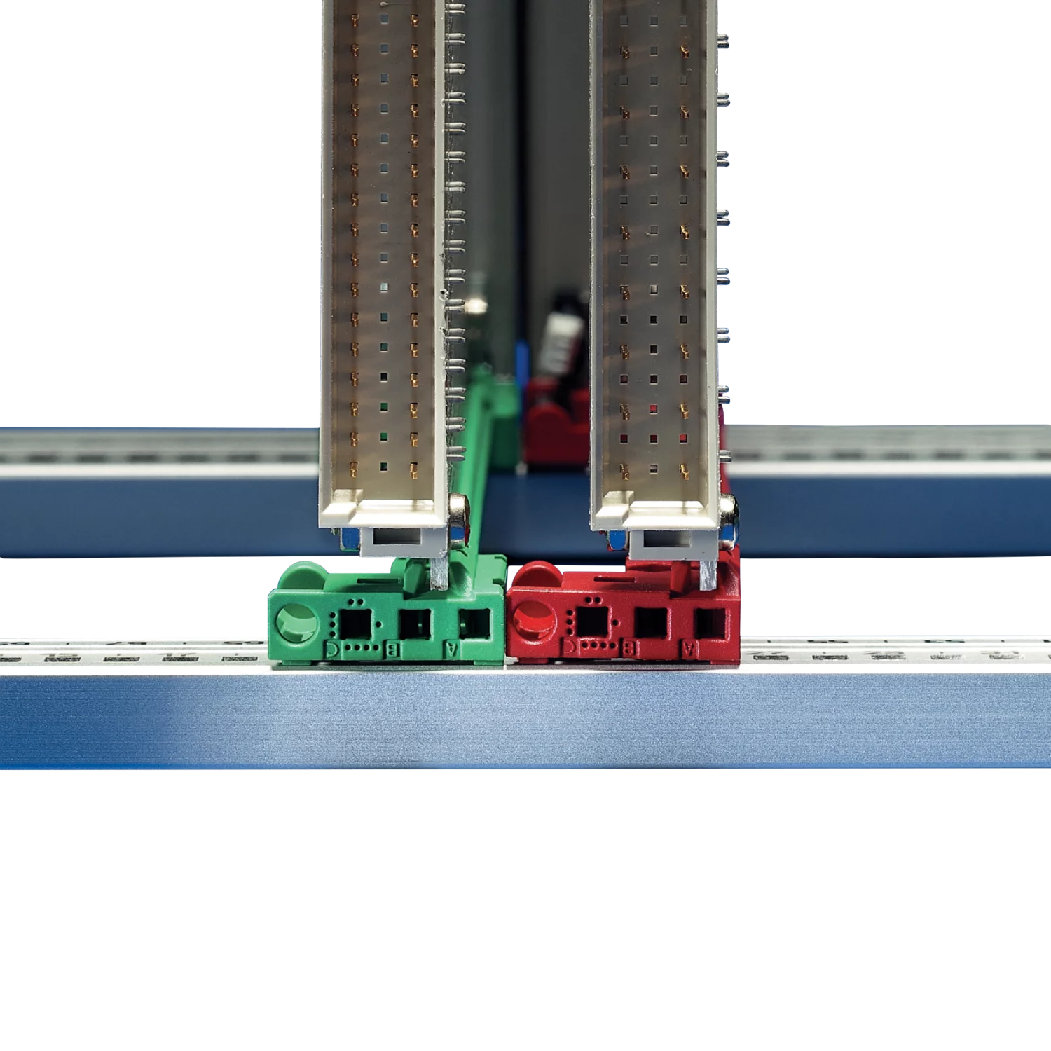 Guide rails, one-piece, for CompactPCI, VME64x, offset 0.1"