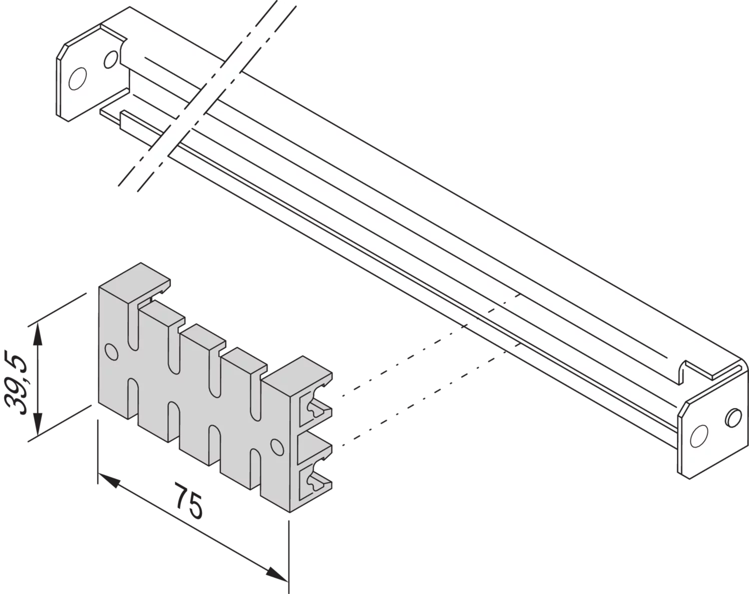 c rail cable retention rail