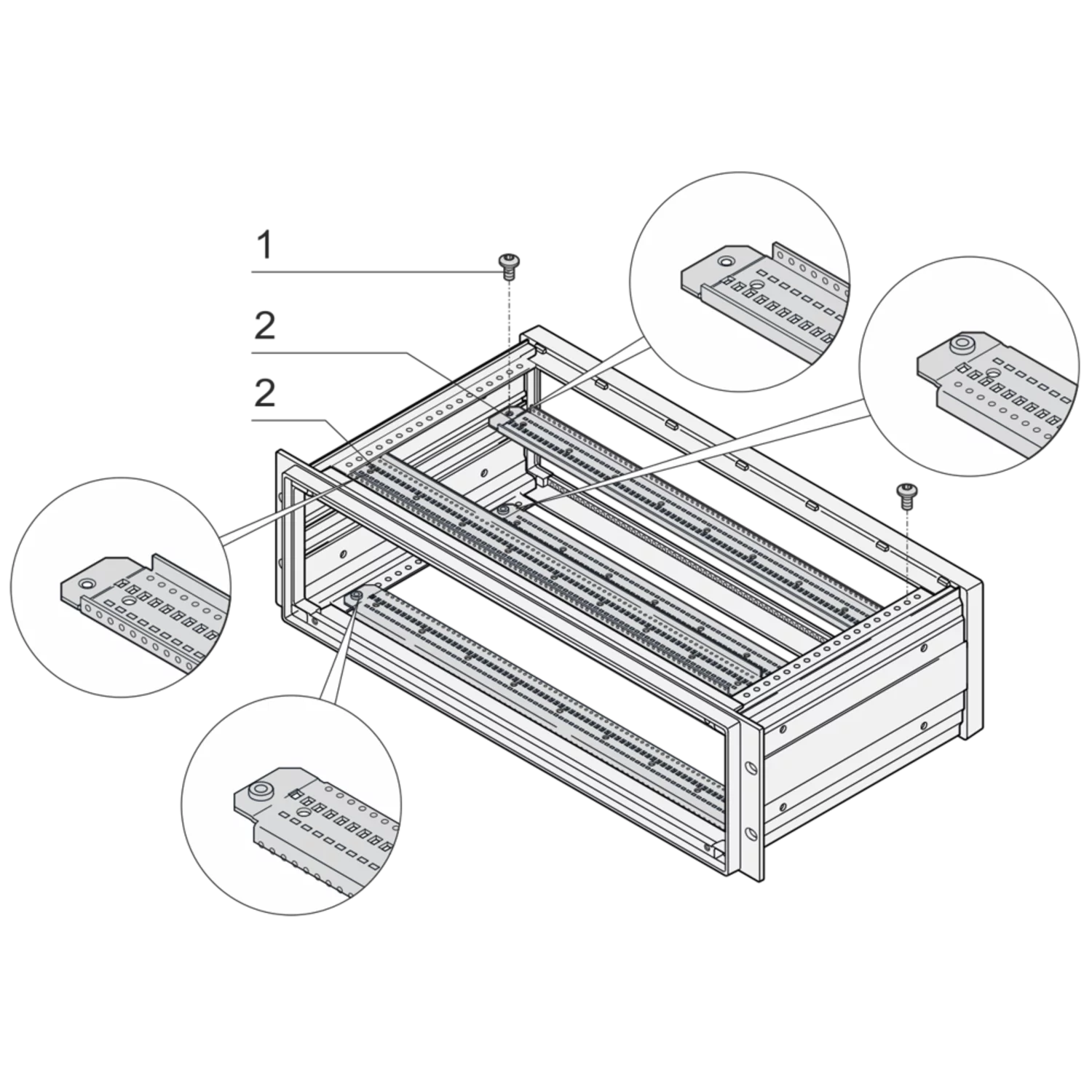 Inpac Support Rail to Fix Guide Rails, 75 HP