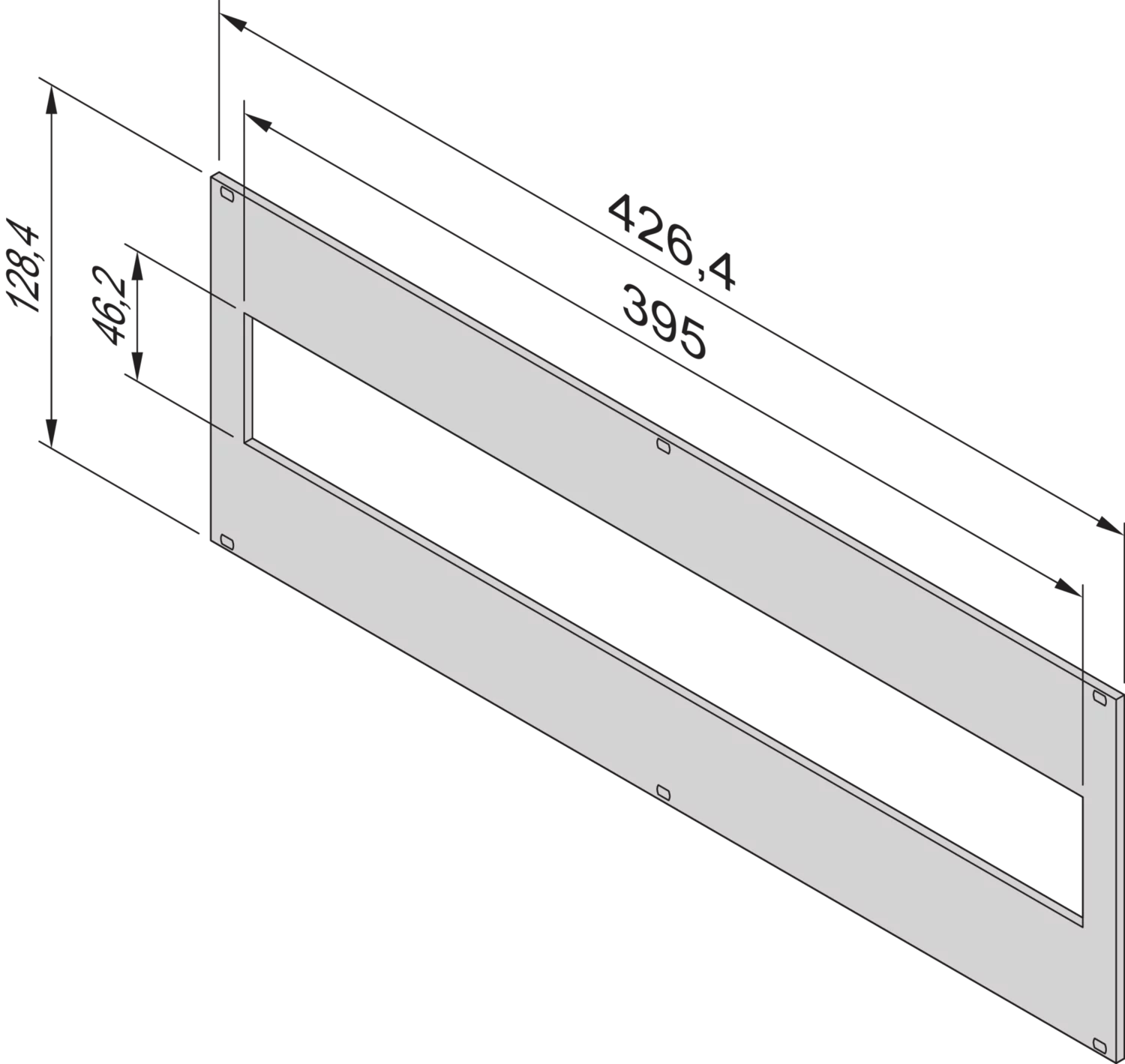 front panel for 19inch module support