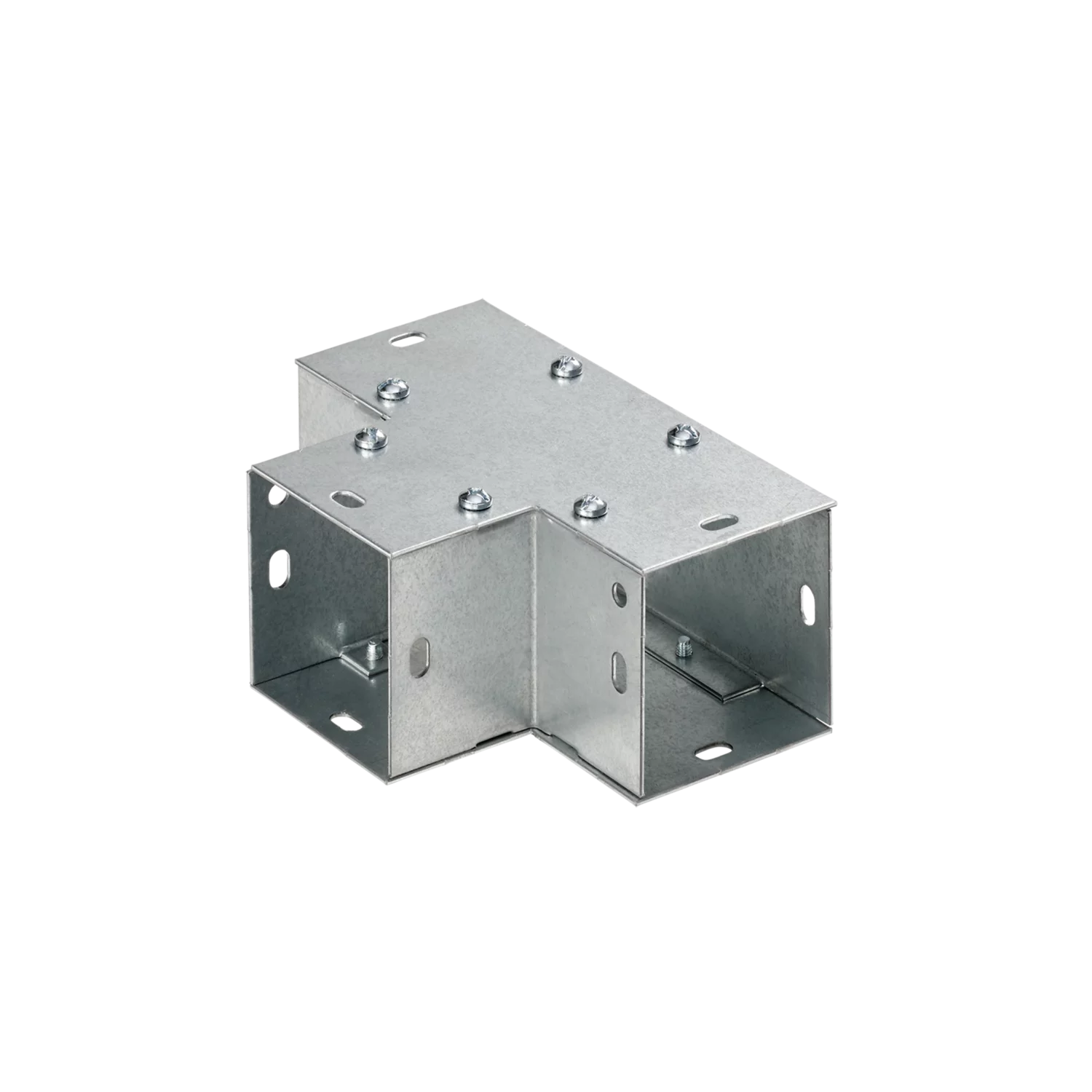 F22GTGV__LIWWGV_TFit, Cable and Wire Management > Lay-in Wireway > Lay-in NEMA Type 1 Galvanized wireway, Galvanized 90-Degree Flush Tee, F22GTGV, F44GTGV, F66GTGV, F88GTGV, F1010GTGV, F1212GTGV