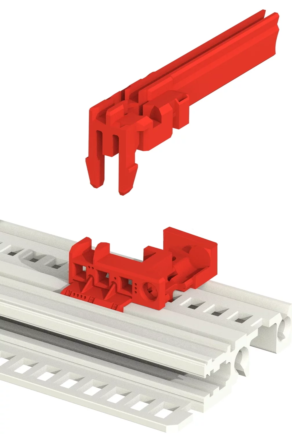 Guide Rail Coding Block Red