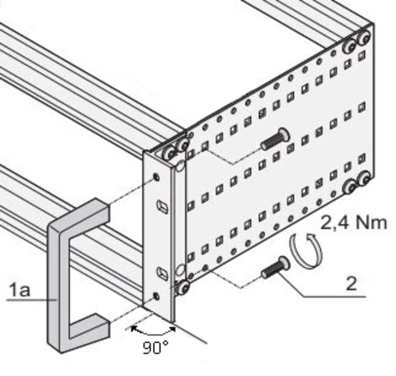 Subrack Front-handle 90 degree