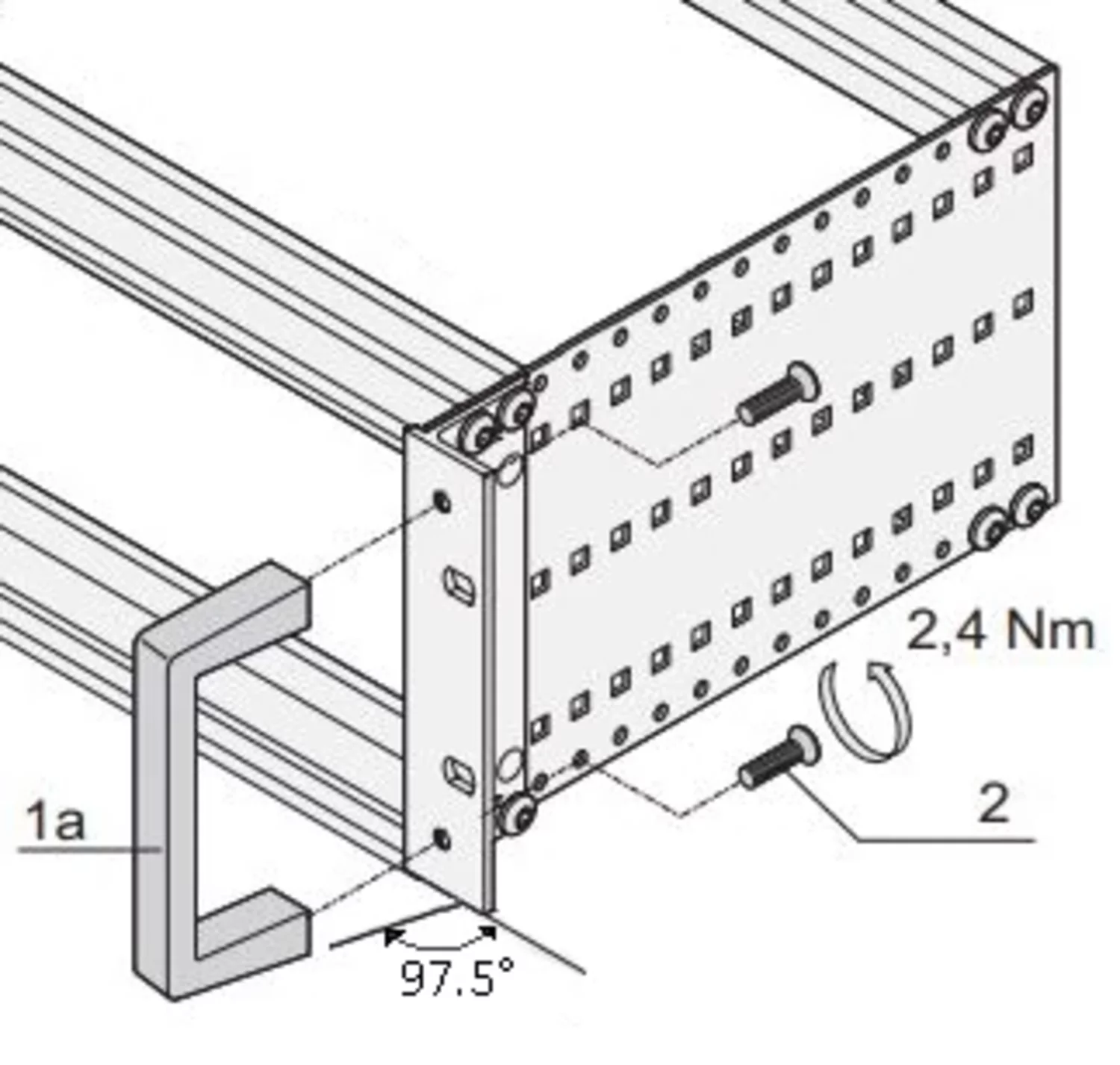 Subrack Front-handle 97.5 degree